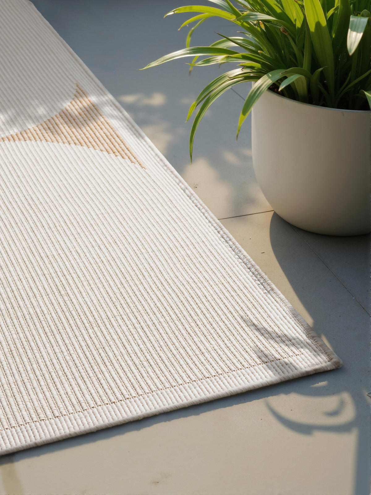 OUTDOORTEPPICH 120/170 cm Duet Weiß, Sandfarben  - Sandfarben/Weiß, Design, Kunststoff (120/170cm)