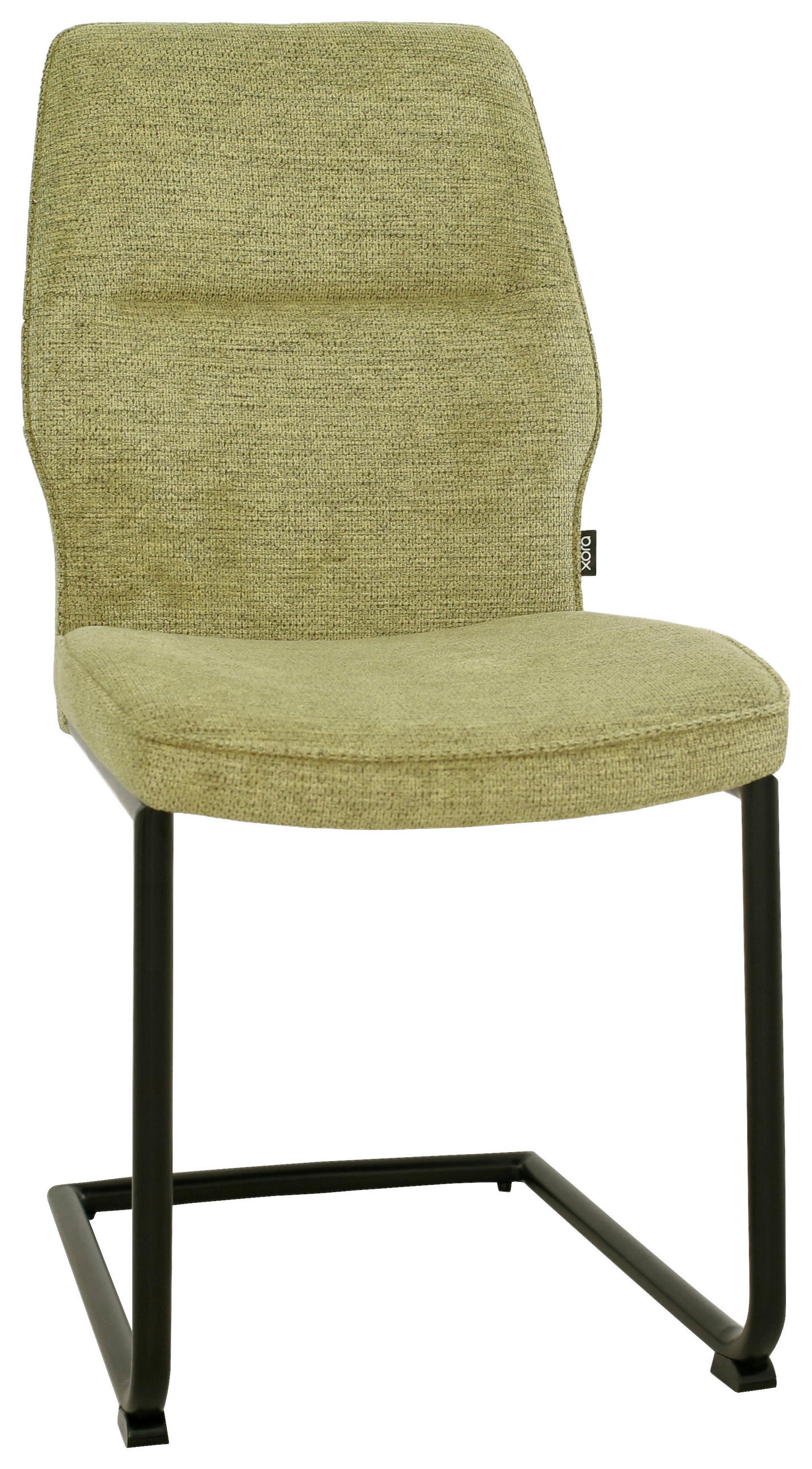 SCHWINGSTUHL  in Eisen Mikrofaser  - Schwarz/Grün, Design, Textil/Metall (45/91/62cm) - Xora