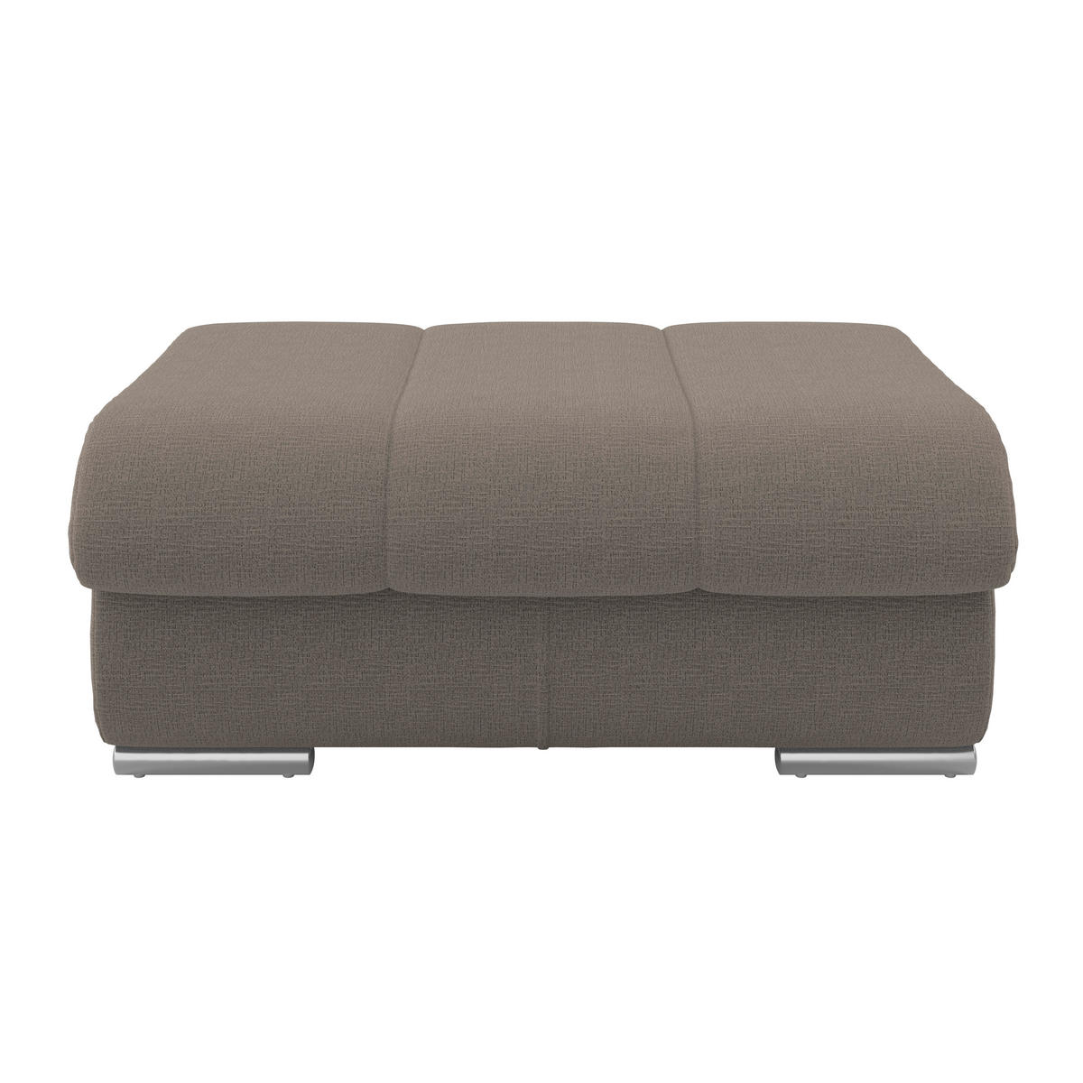 HOCKER Textil Dunkelbraun  - Chromfarben/Dunkelbraun, Modern, Textil/Metall (100/43/80cm) - Livetastic