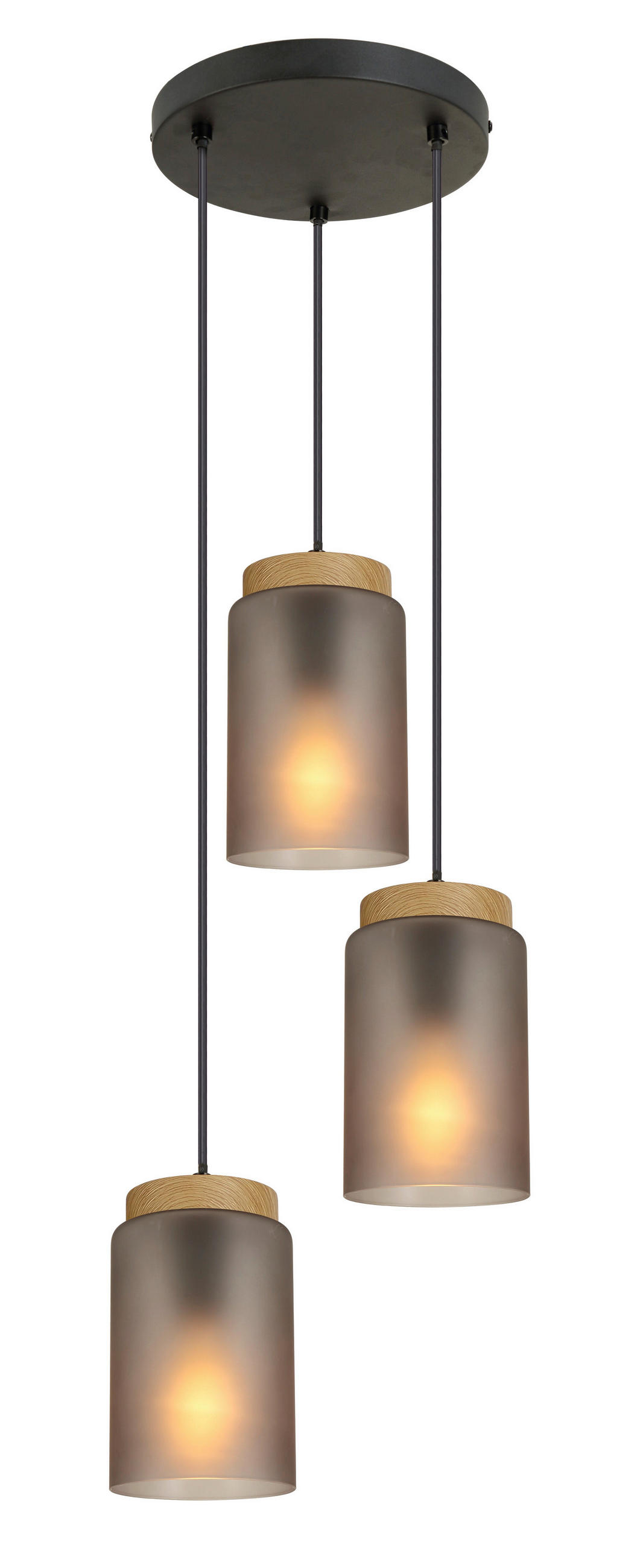 HÄNGELEUCHTE 29/120 cm   - Schwarz/Grau, Trend, Glas/Metall (29/120cm) - Novel