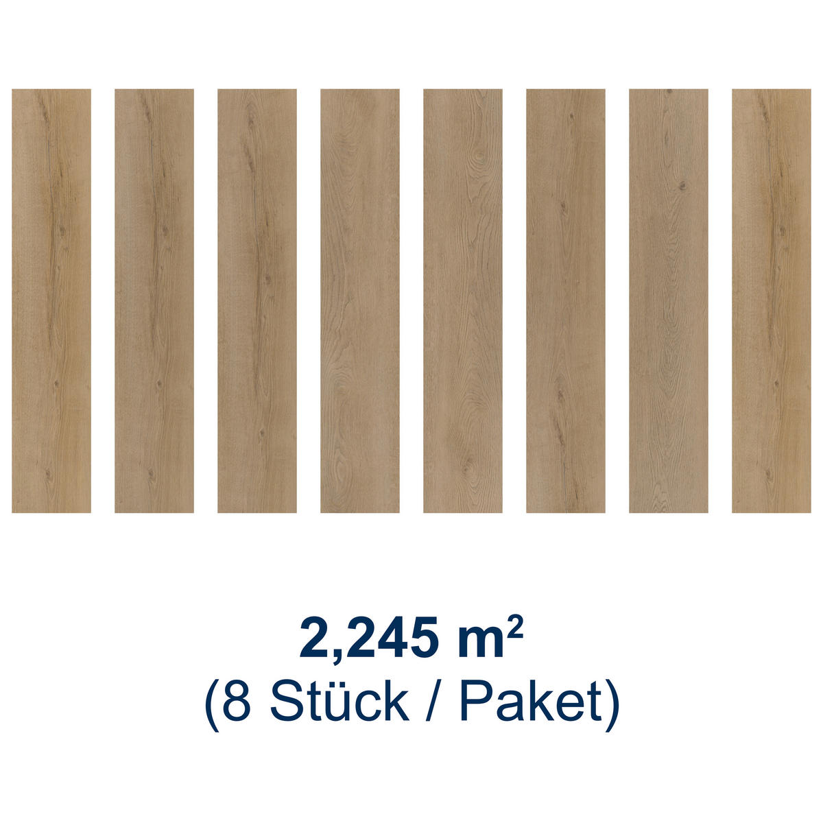 DESIGNBODEN Variant  per  m² - Hellbraun/Eichefarben, Basics, Kunststoff (122/23/0.48cm)