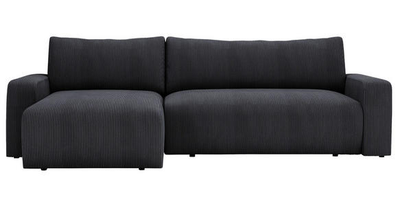 ECKSOFA in Cord Graphitfarben  - Schwarz/Graphitfarben, MODERN, Kunststoff/Textil (150/245cm) - Carryhome