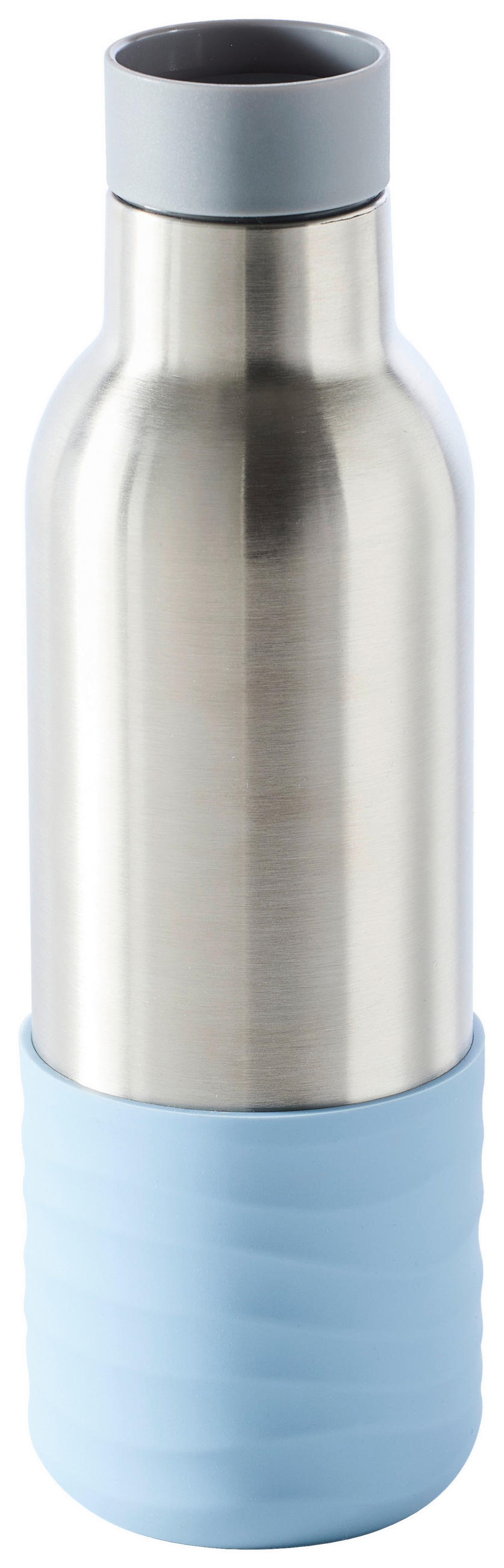 ISOLIERFLASCHE 0.45 l  - Blau/Edelstahlfarben, Trend, Kunststoff/Metall (7/23cm) - Homeware Profession.
