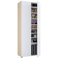 SCHUHSCHRANK Weiß, Eichefarben, Sonoma Eiche  - Eichefarben/Schwarz, Design, Holzwerkstoff/Kunststoff (71/180/39cm) - MID.YOU