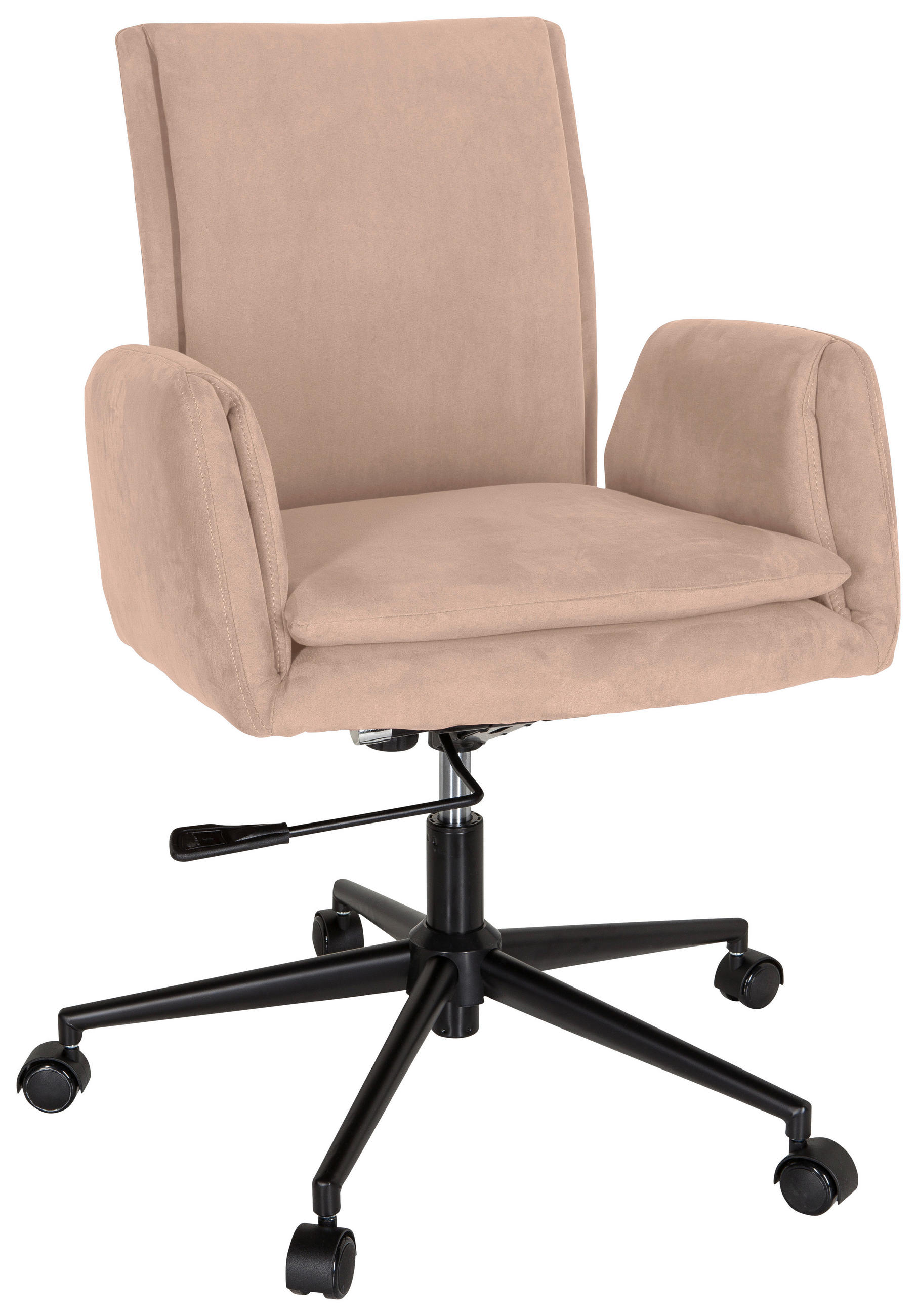 DREHSTUHL Velours Beige  - Beige/Schwarz, MODERN, Kunststoff/Textil (58/105/64cm) - MID.YOU