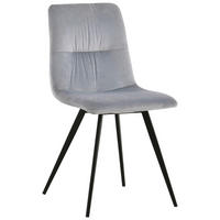 STUHL   Samt  Hellgrau  - Hellgrau/Schwarz, Design, Textil/Metall (45/88/54,5cm) - Carryhome