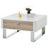 COUCHTISCH quadratisch Eichefarben, Weiß - Edelstahlfarben/Eichefarben, Design (77/77/40cm) - Carryhome COUCHTISCH quadratisch Eichefarben, Weiß - Edelstahlfarben/Eichefarben, Design (77/77/40cm) - Carryhome