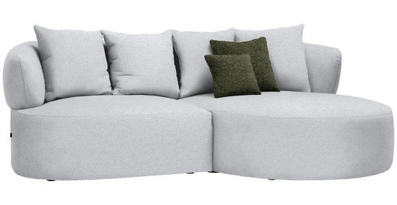 ECKSOFA in Chenille Hellgrau  - Hellgrau/Schwarz, MODERN, Kunststoff/Textil (235/166cm) - Hom`in