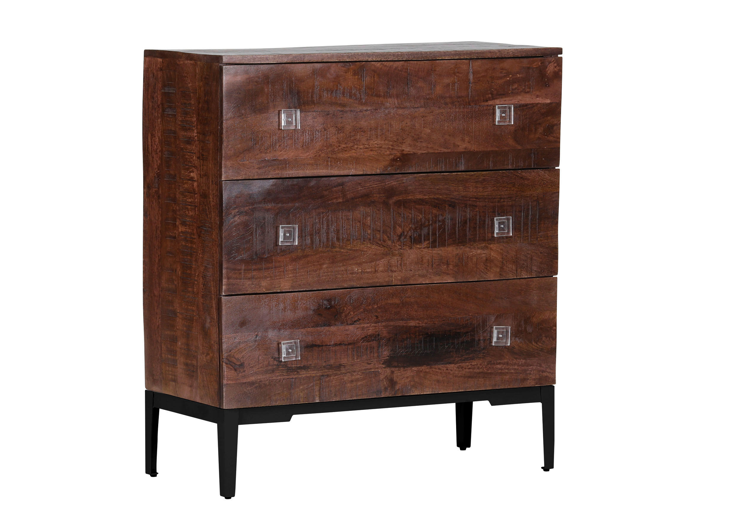 KOMMODE 90/100/42 cm Mangoholz massiv  - Dunkelbraun/Schwarz, Trend, Holz/Kunststoff (90/100/42cm) - Livetastic