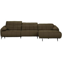 ECKSOFA in Echtleder Taupe  313/165 cm  - Taupe/Cognac, Design, Leder/Metall (313/165cm) - Belluti