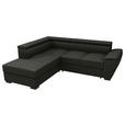 ECKSOFA  in Flachgewebe Anthrazit  - Anthrazit/Schwarz, KONVENTIONELL, Kunststoff/Textil (220/266cm) - Carryhome