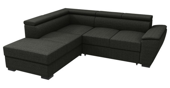 ECKSOFA  in Flachgewebe Anthrazit  - Anthrazit/Schwarz, KONVENTIONELL, Kunststoff/Textil (220/266cm) - Carryhome