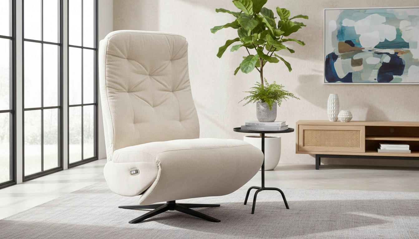 RELAXSESSEL NORA Webstoff    - Beige/Schwarz, Design, Textil/Metall (68/113/84cm) - Livetastic