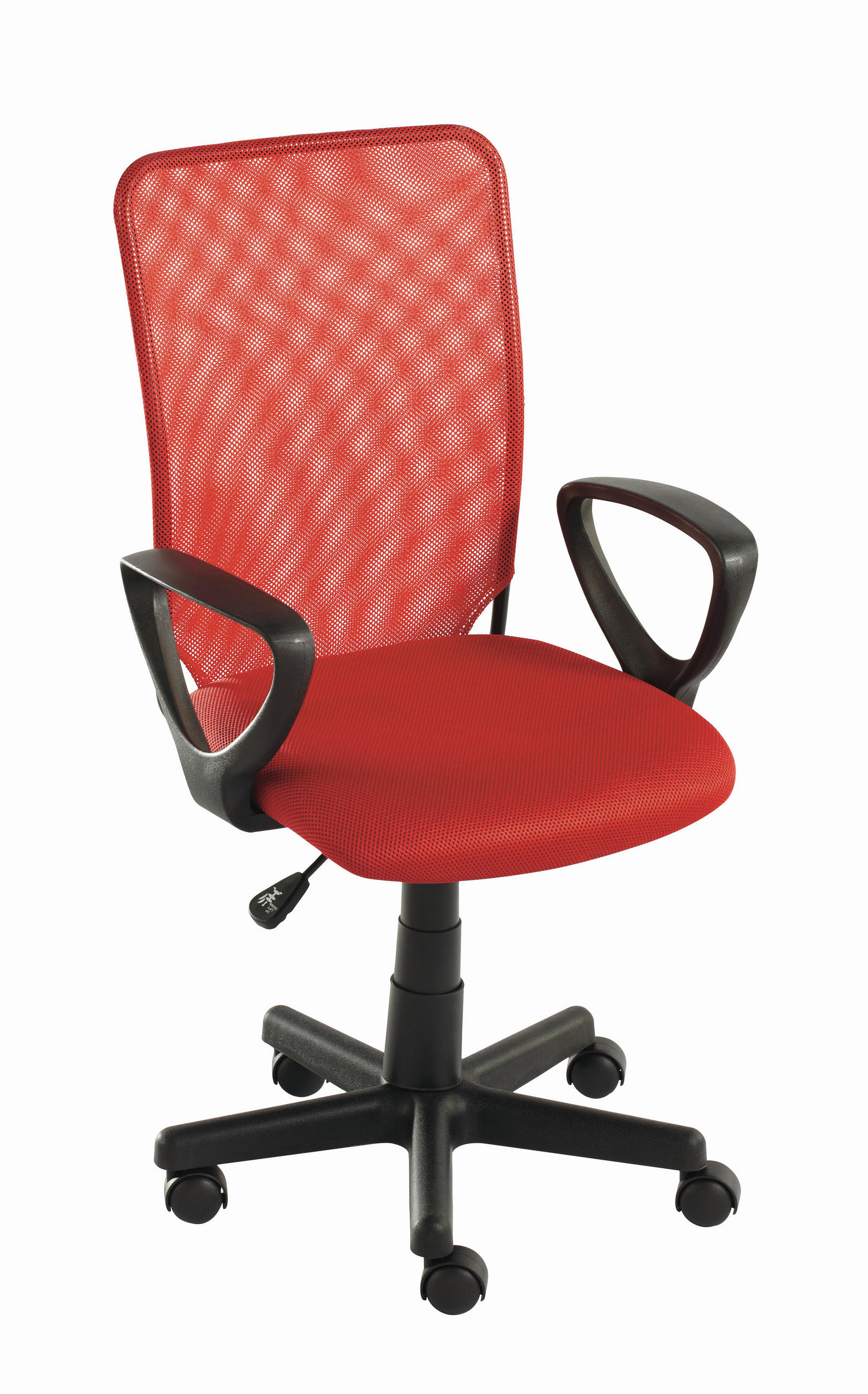 JUGENDDREHSTUHL  in Netzbespannung Rot, Schwarz  - Rot/Schwarz, Design, Kunststoff/Textil (54/90,5-102,5/54cm) - Carryhome