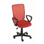 JUGENDDREHSTUHL  in Netzbespannung Rot, Schwarz  - Rot/Schwarz, Design, Kunststoff/Textil (54/90,5-102,5/54cm) - Carryhome