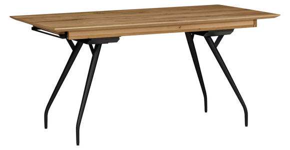 ESSTISCH in Holz, Metall, Holzwerkstoff 160-210/90/76 cm  - Eichefarben/Schwarz, Design, Holz/Holzwerkstoff (160-210/90/76cm) - Moderano