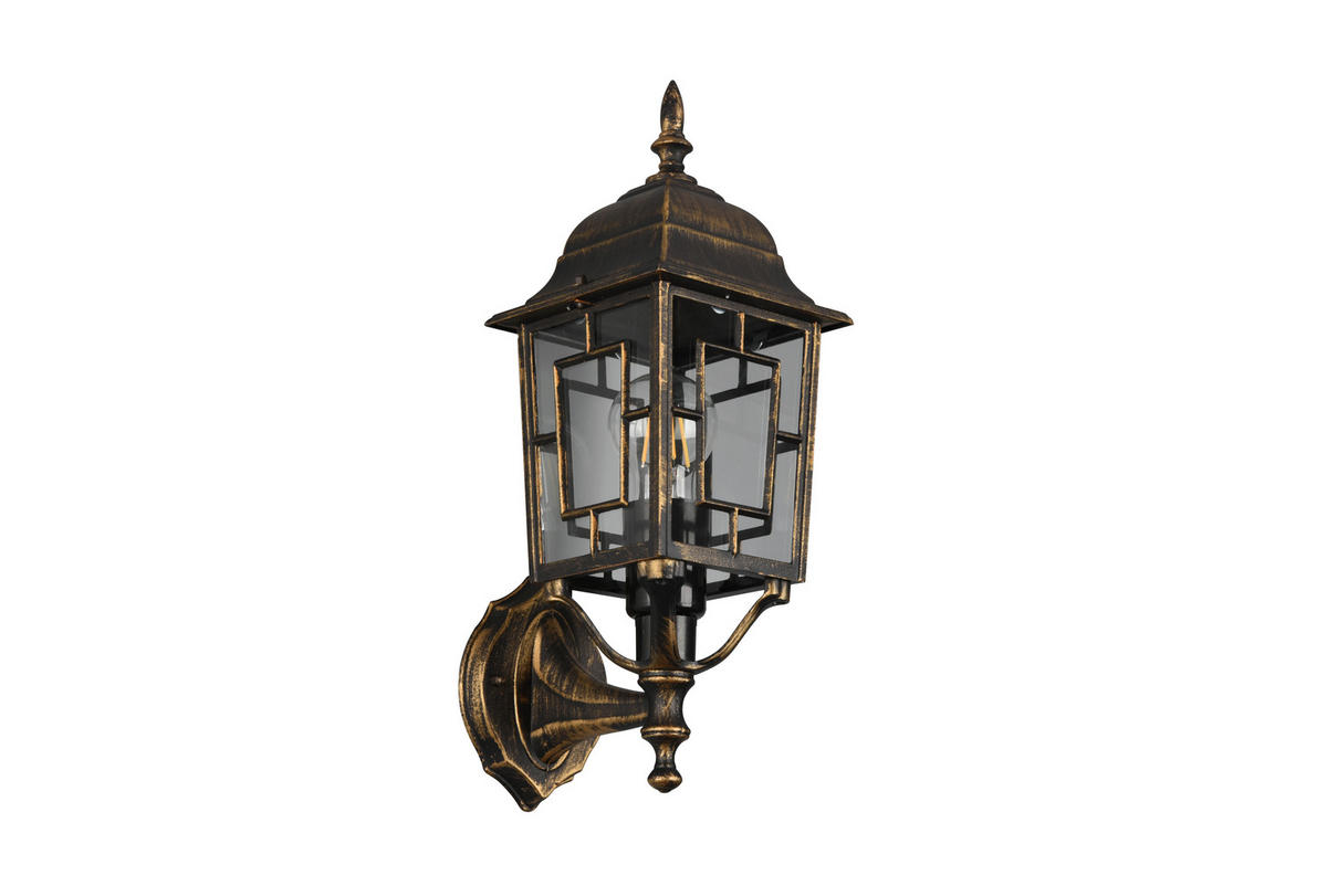 VÄGGLAMPA FÖR UTOMHUS - transparent/rostfärgad, Klassisk, metall/glas (15/19,5/41,5cm) - Trio Leuchten