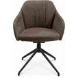ARMLEHNSTUHL  in Aluminium Velours  - Schwarz/Braun, Design, Textil/Metall (58/81,5-84,5/60cm) - Johann Jakob