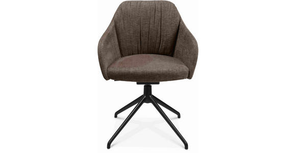 ARMLEHNSTUHL in Aluminium Velours - Schwarz/Braun, Design, Textil/Metall (58/81,5-84,5/60cm) - Johann Jakob