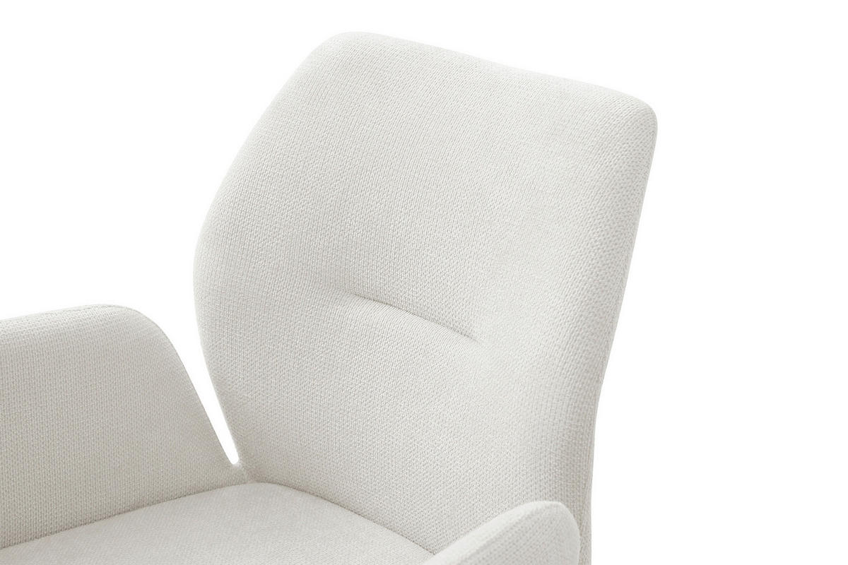 OTOČNÁ STOLIČKA, štruktúra, krémová - krémová/strieborná, Modern, kov/textil (60/89/62cm) - Livetastic