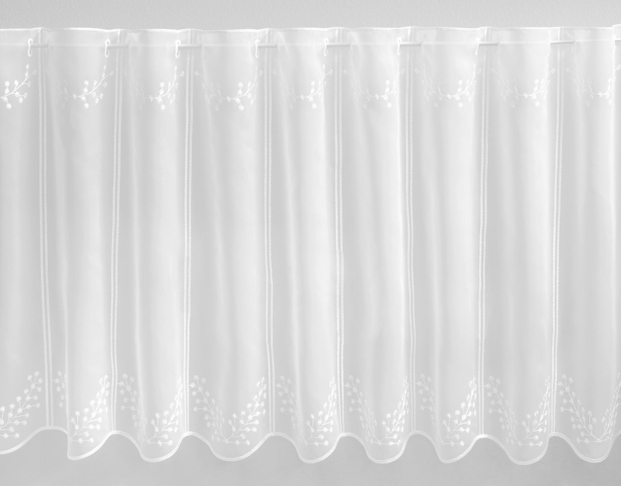 VITRÁZSFÜGGÖNY 45 cm  - fehér, Basics, textil (45cm)