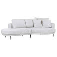 ECKSOFA Grauweiß Chenille  - Grauweiß/Schwarz, KONVENTIONELL, Textil/Metall (275/140cm) - Carryhome