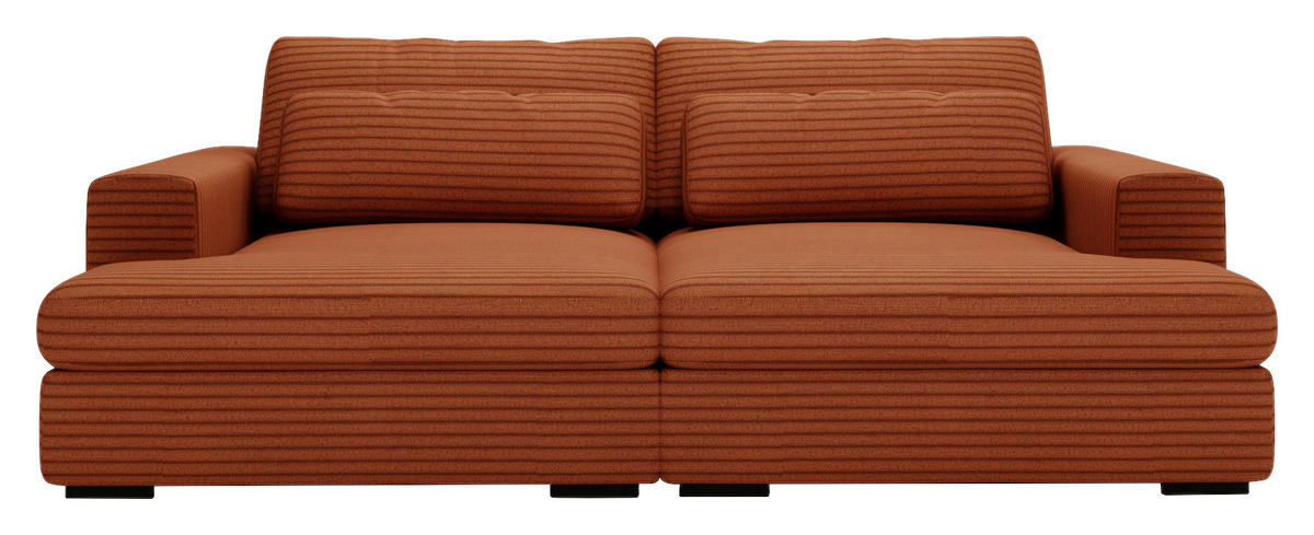BIGSOFA Cord Bronzefarben  - Schwarz/Bronzefarben, Design, Textil (218/80/158cm) - home24