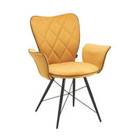 STOLICA S NASLONOM ZA RUKE  žuta, crna  metal, tekstil      - žuta/crna, Design, metal/tekstil (57,5/89,5/61cm) - Hom`in