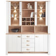 AUFSATZSCHRANK 162,4/121,6/38,2 cm  - Eichefarben/Grau, KONVENTIONELL, Glas/Holzwerkstoff (162,4/121,6/38,2cm) - Hom`in