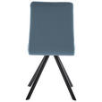STUHL  in Eisen Lederlook, Mikrofaser Metall, Textil  - Schwarz/Hellblau, MODERN, Textil/Metall (47/92/60cm) - Cantus