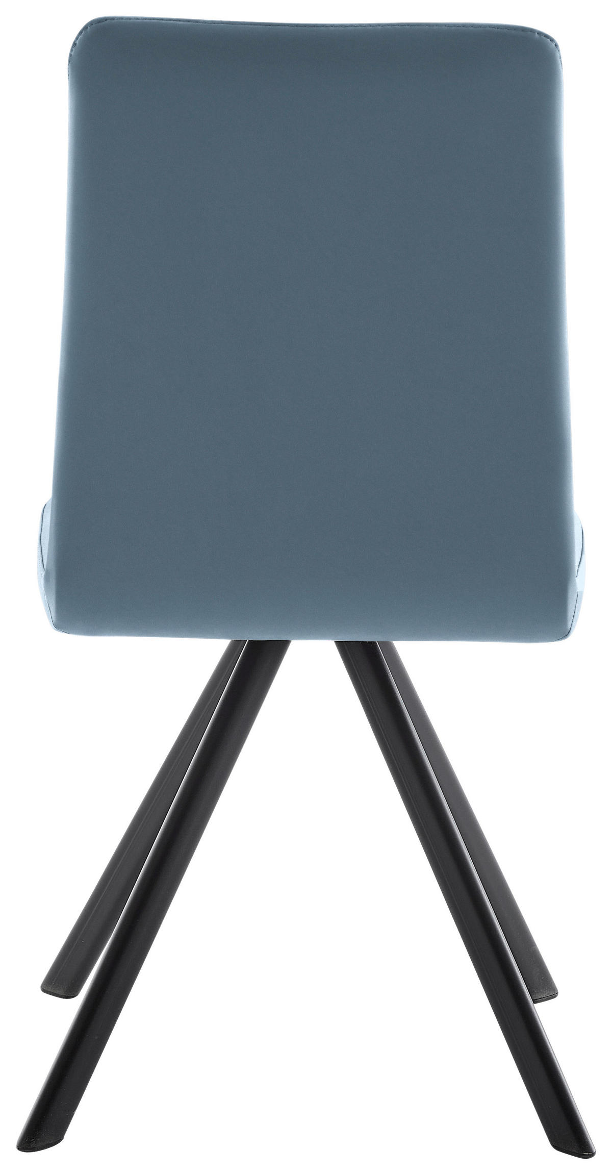 STUHL  in Eisen Lederlook, Mikrofaser Metall, Textil  - Schwarz/Hellblau, MODERN, Textil/Metall (47/92/60cm) - Cantus