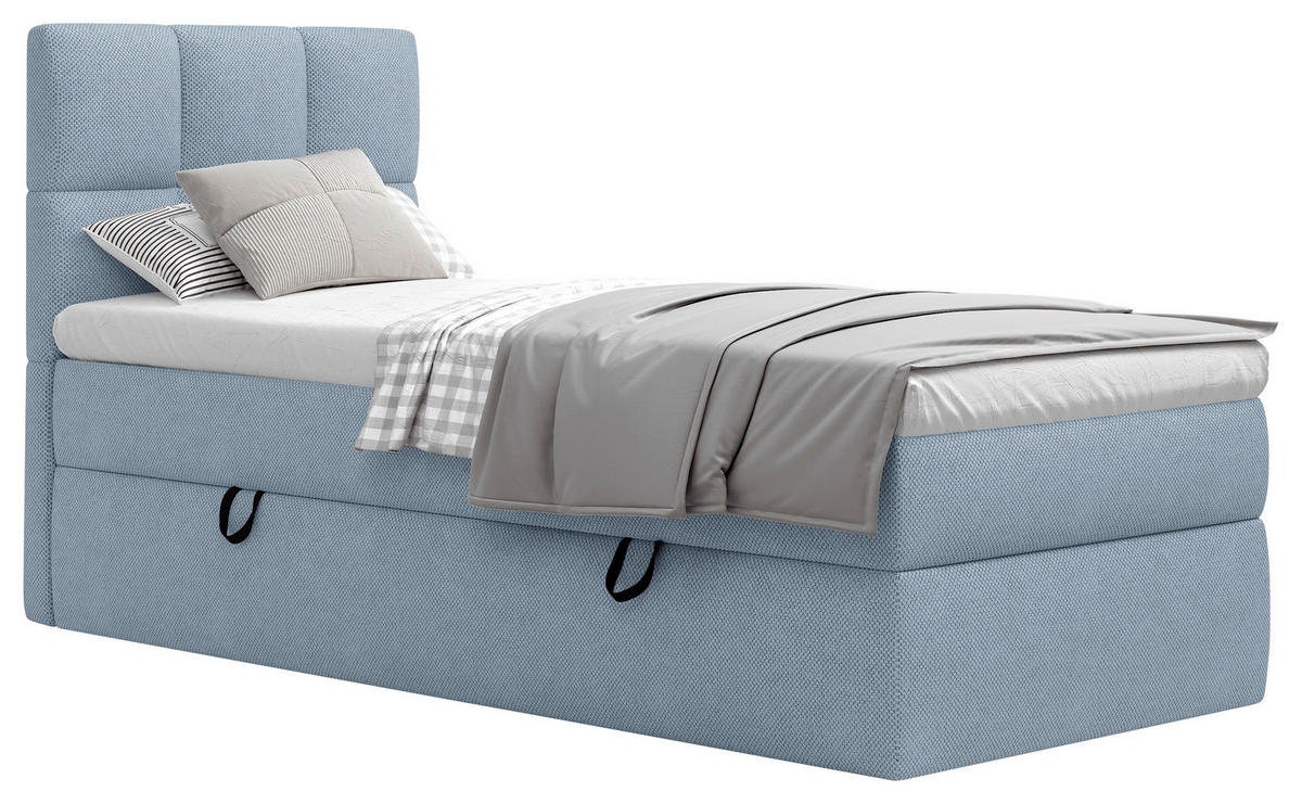 BOXBETT 90/200 cm  in Blau  - Blau/Schwarz, Modern, Holz/Holzwerkstoff (90/200cm) - MID.YOU