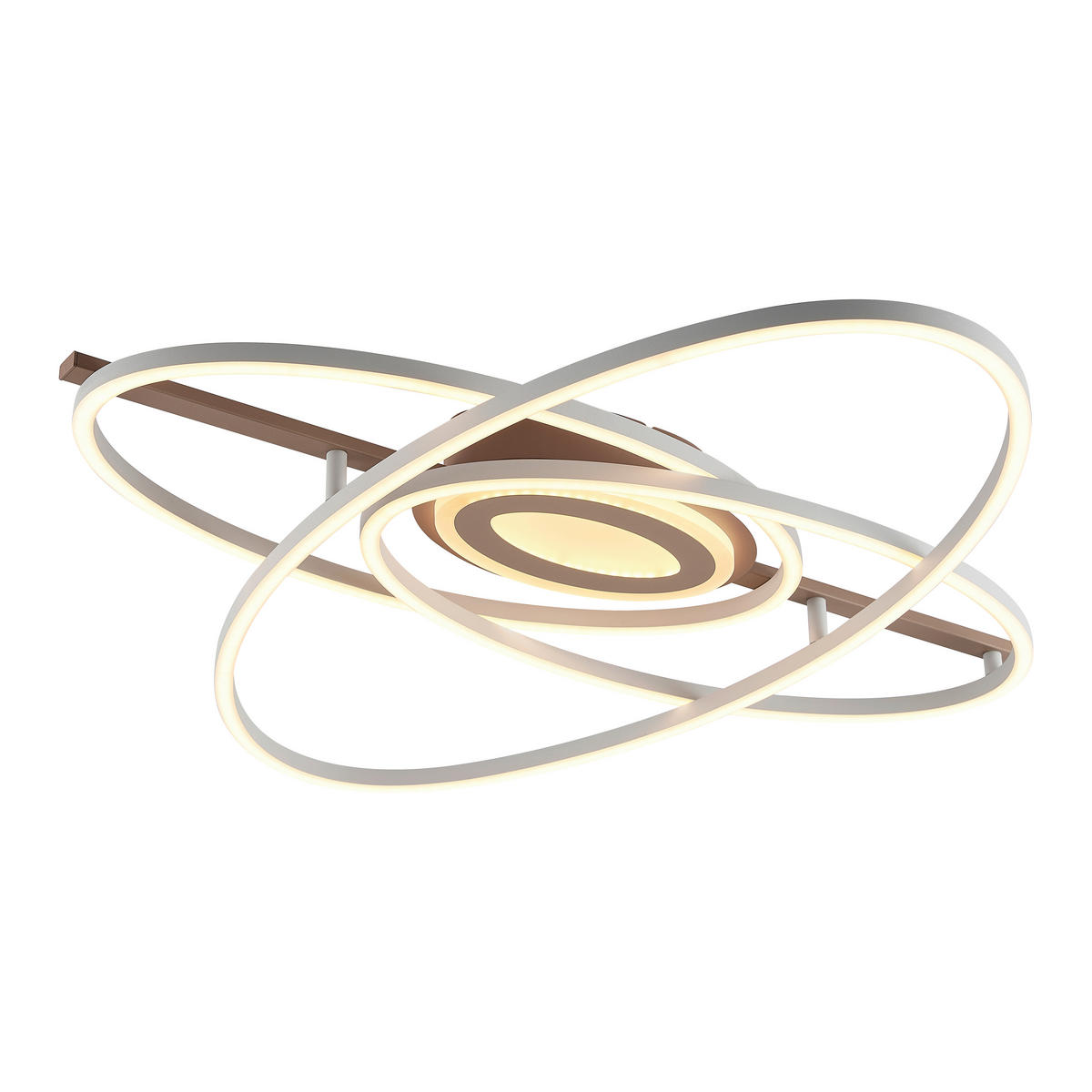 LED PLAFONJERA Saturn  - šampanjac/svetlosiva, Dizajnerski, metal/plastika (71,5/70,5/10,5cm) - Novel
