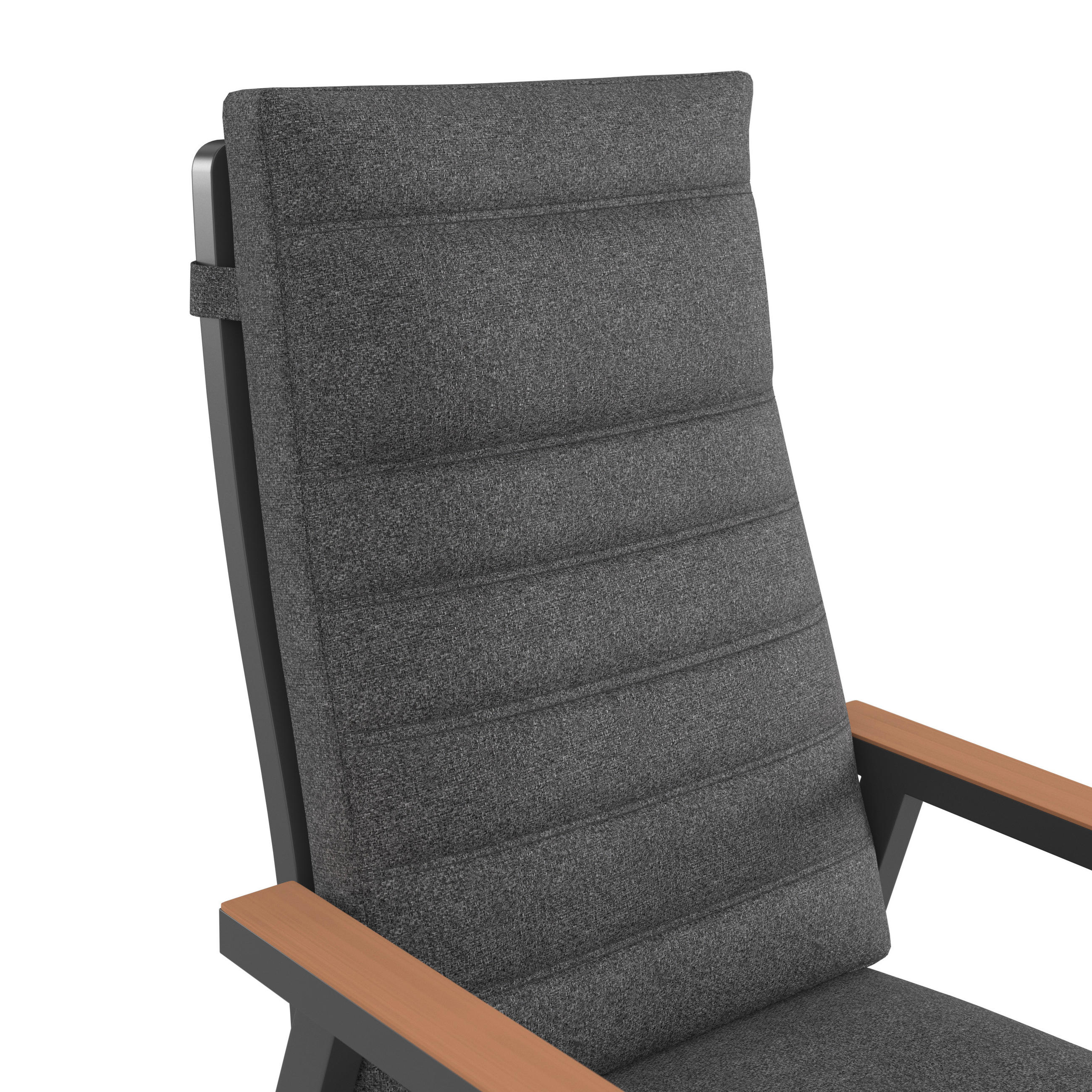 ZAHRADNÍ RELAXAČNÍ ŽIDLE, kov, plast, textil - tmavě šedá/přírodní barvy, Moderní, kov/textil (60/110/74cm) - Ambia Garden