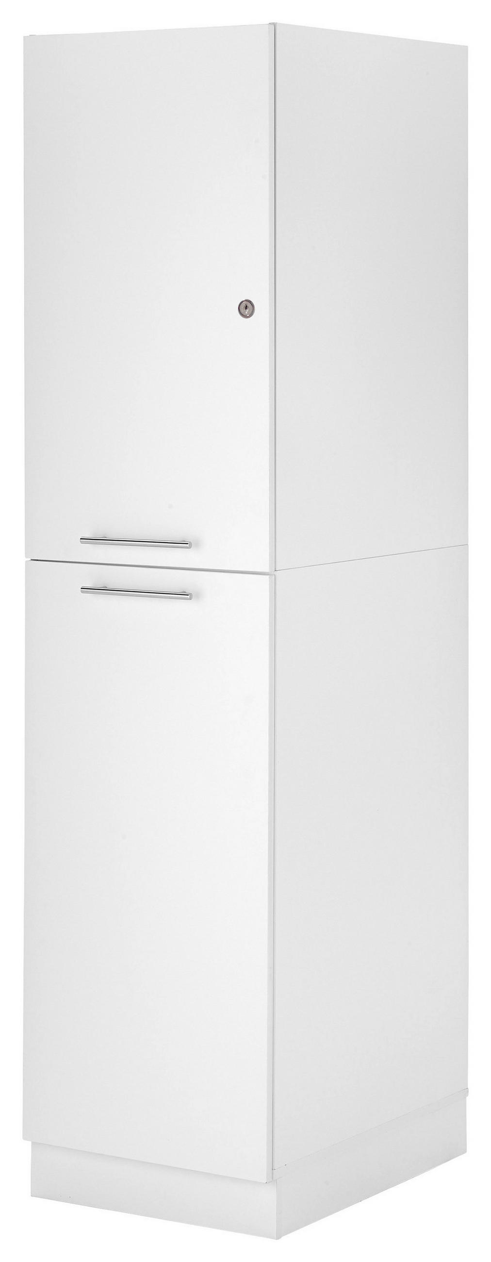 MEHRZWECKSCHRANK 50/200/67,6 cm  - Weiss/Edelstahlfarben, Konventionell, Holzwerkstoff/Metall (50/200/67,6cm) - Respekta