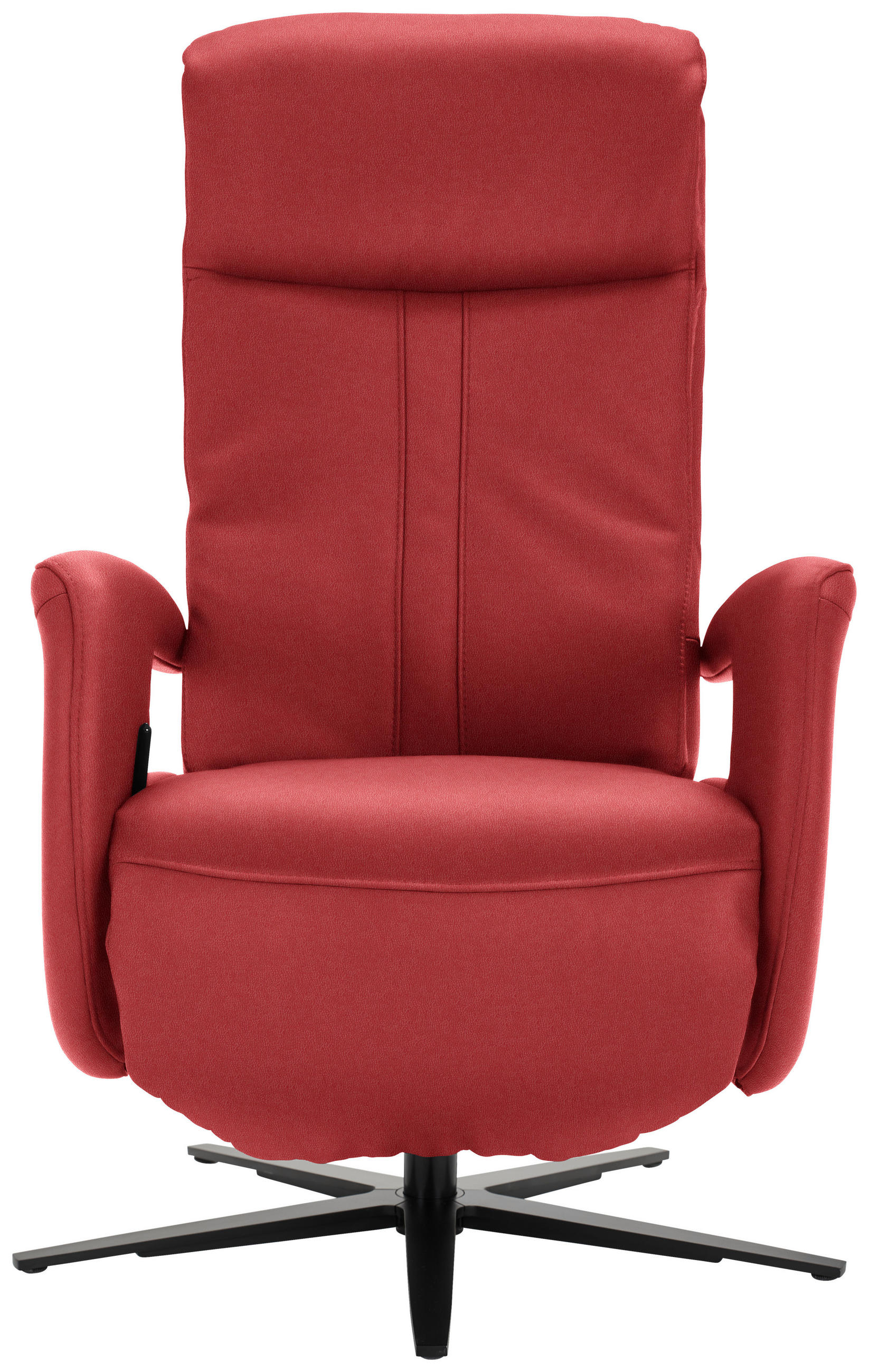 RELAXSESSEL in Leder Rot  - Rot/Schwarz, Design, Leder/Metall (71/112/83cm) - Dieter Knoll