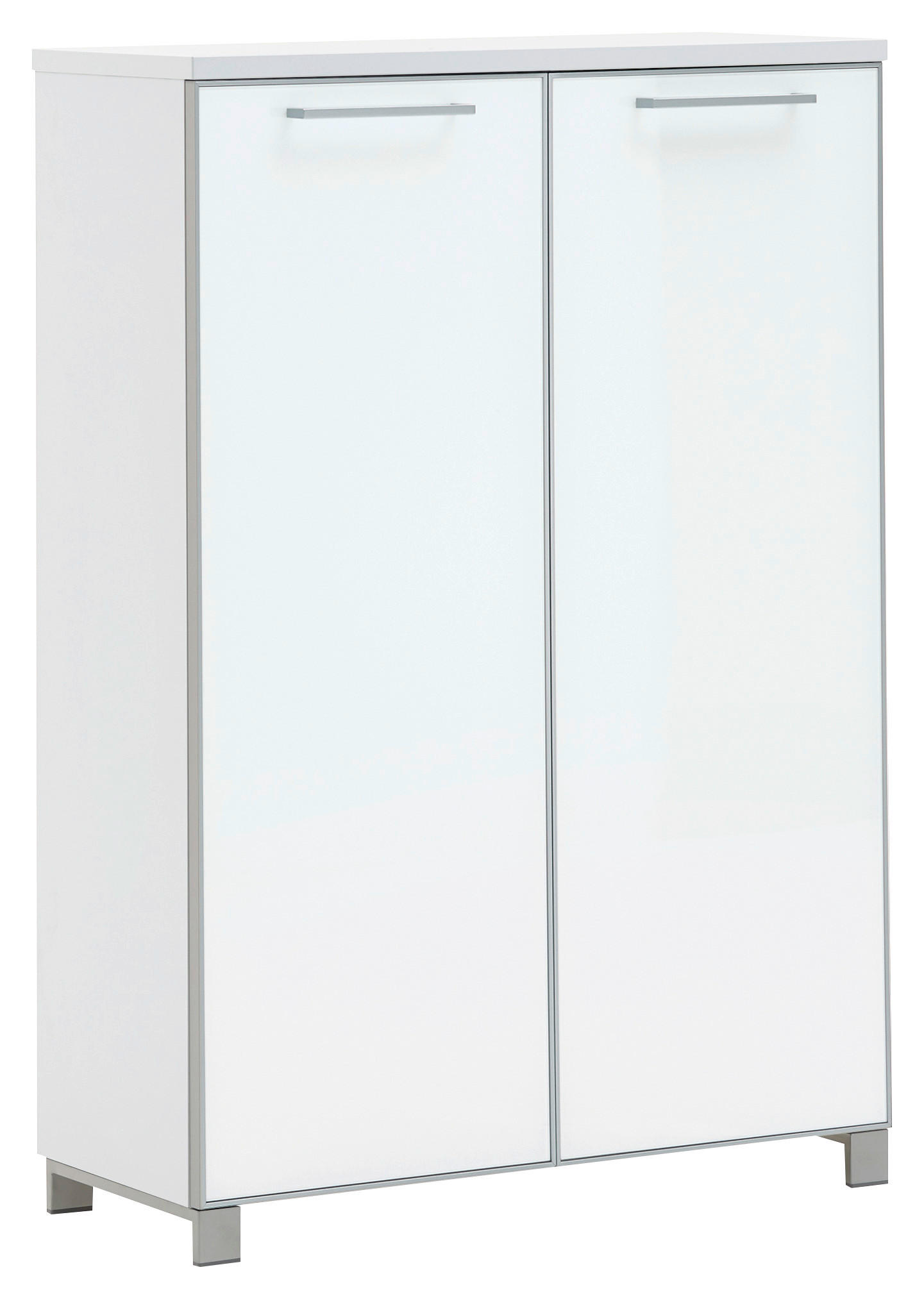 SCHUHSCHRANK Weiß  - Chromfarben/Alufarben, Design, Glas/Holzwerkstoff (84/126/37cm)