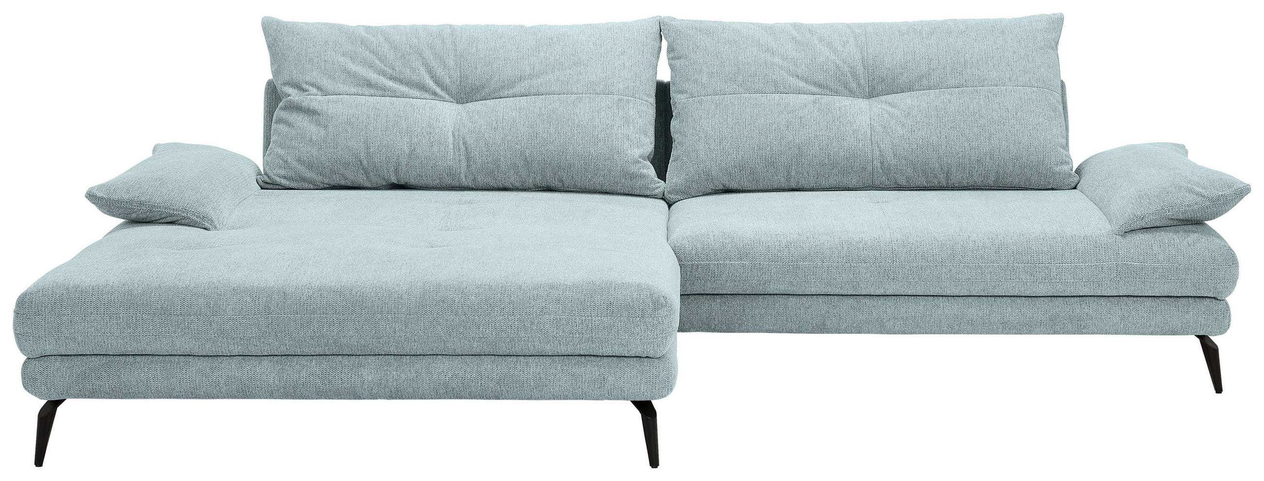 HÖRNSOFFA i flatväv ljusblå  - ljusblå/svart, Design, metall/textil (176/294cm) - MID.YOU