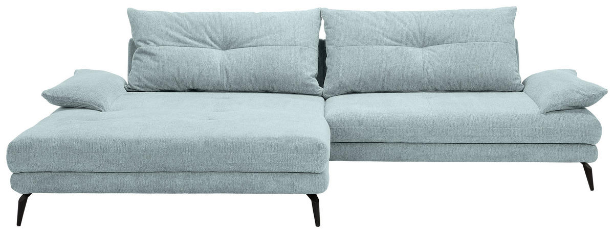 HÖRNSOFFA i flatväv ljusblå  - ljusblå/svart, Design, metall/textil (176/294cm) - MID.YOU