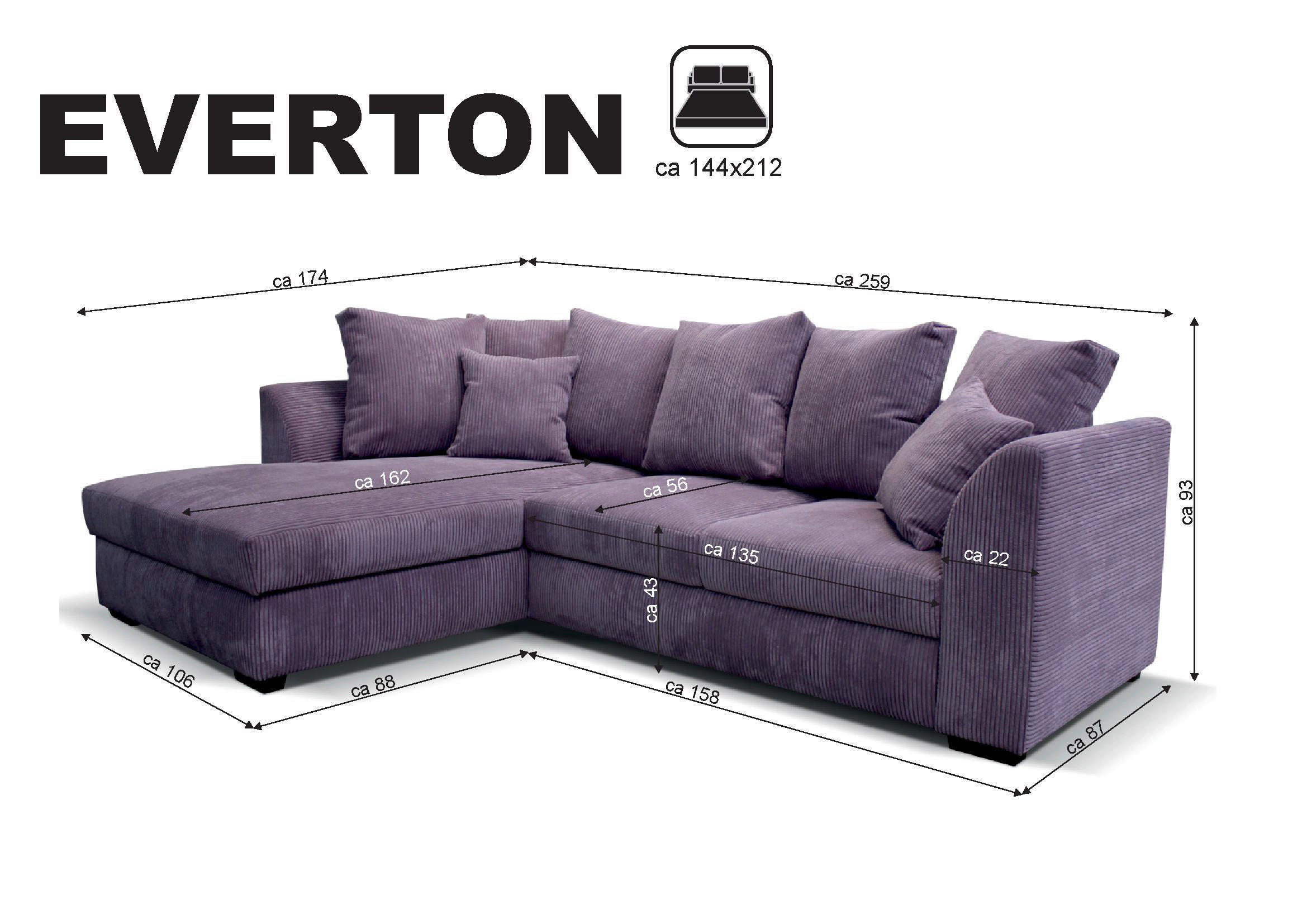 Thumbnail - Cantus Ecksofa, Dunkelbraun, Textil, 3-Sitzer, Füllung: Schaumstoff, Ottomane links, L-Form, 259x174 cm, Stoffauswahl, s...