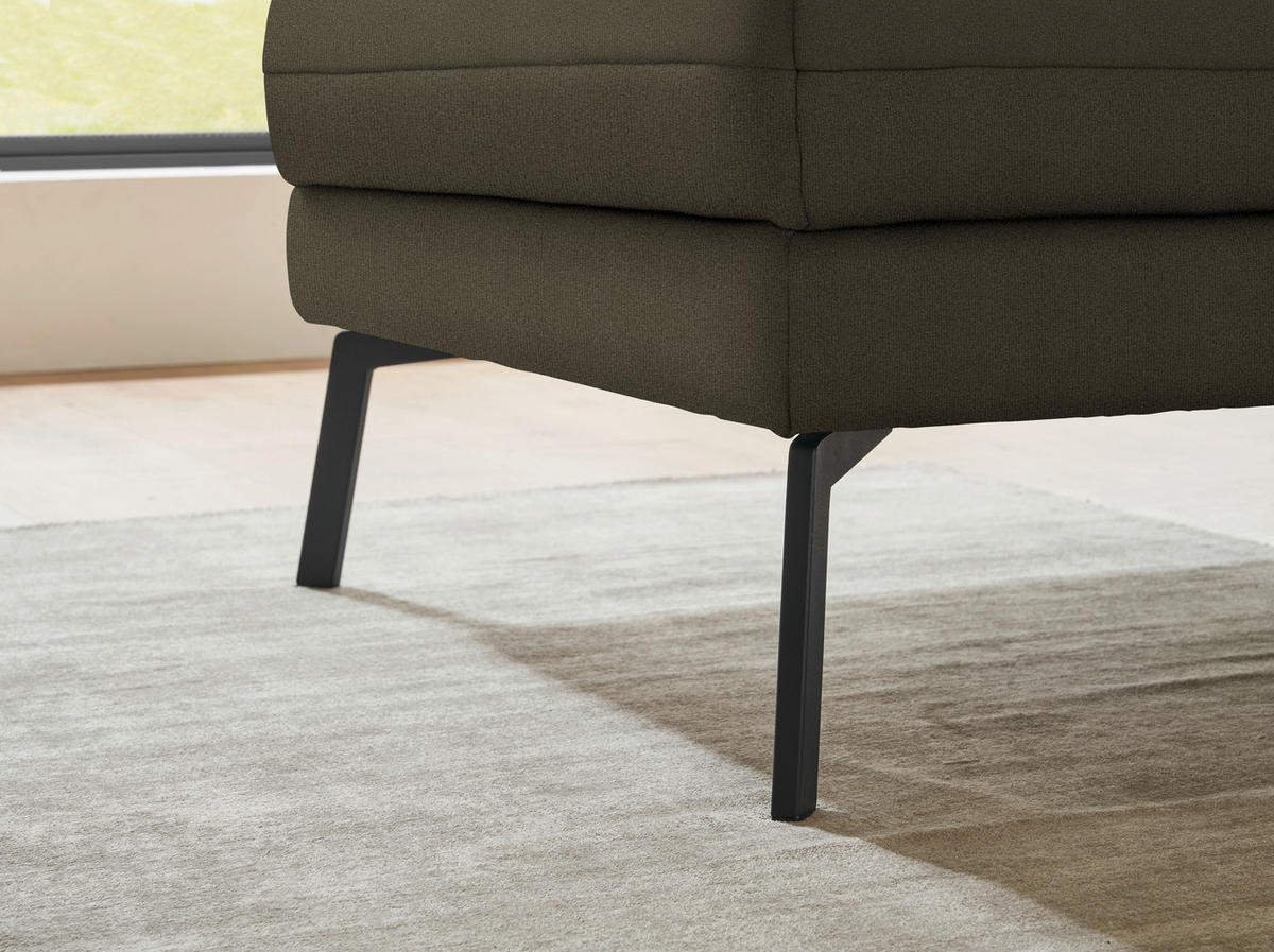 ECKSOFA  in Flachgewebe Dunkelgrün  175-224/255-365 cm  - Dunkelgrün/Schwarz, Design, Textil/Metall (175-224/255-365cm) - Dieter Knoll