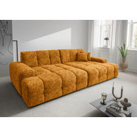 BIGSOFA in Struktur Goldfarben  - Goldfarben/Schwarz, MODERN, Kunststoff/Textil (304/87/155cm) - Livetastic