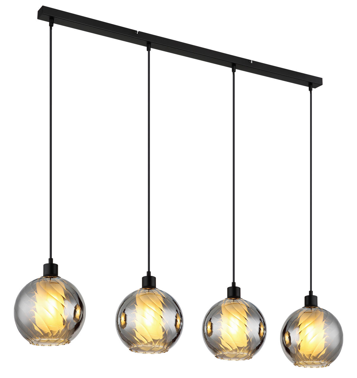 HÄNGELEUCHTE ULF 110/20/120 cm   - Schwarz/Weiß, Design, Glas/Kunststoff (110/20/120cm)