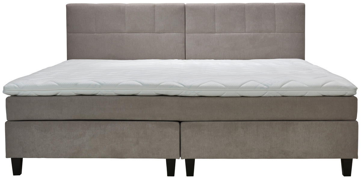 BOXSPRINGBETT 240/200 cm  in Beige  - Wengefarben/Beige, Trend, Holz/Textil (240/200cm) - Esposa