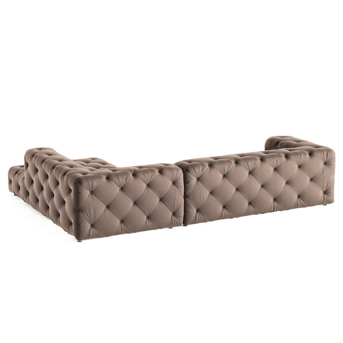 ECKSOFA Fresco Braun Samt  - Schwarz/Braun, Design, Kunststoff/Textil (325/228cm) - P & B