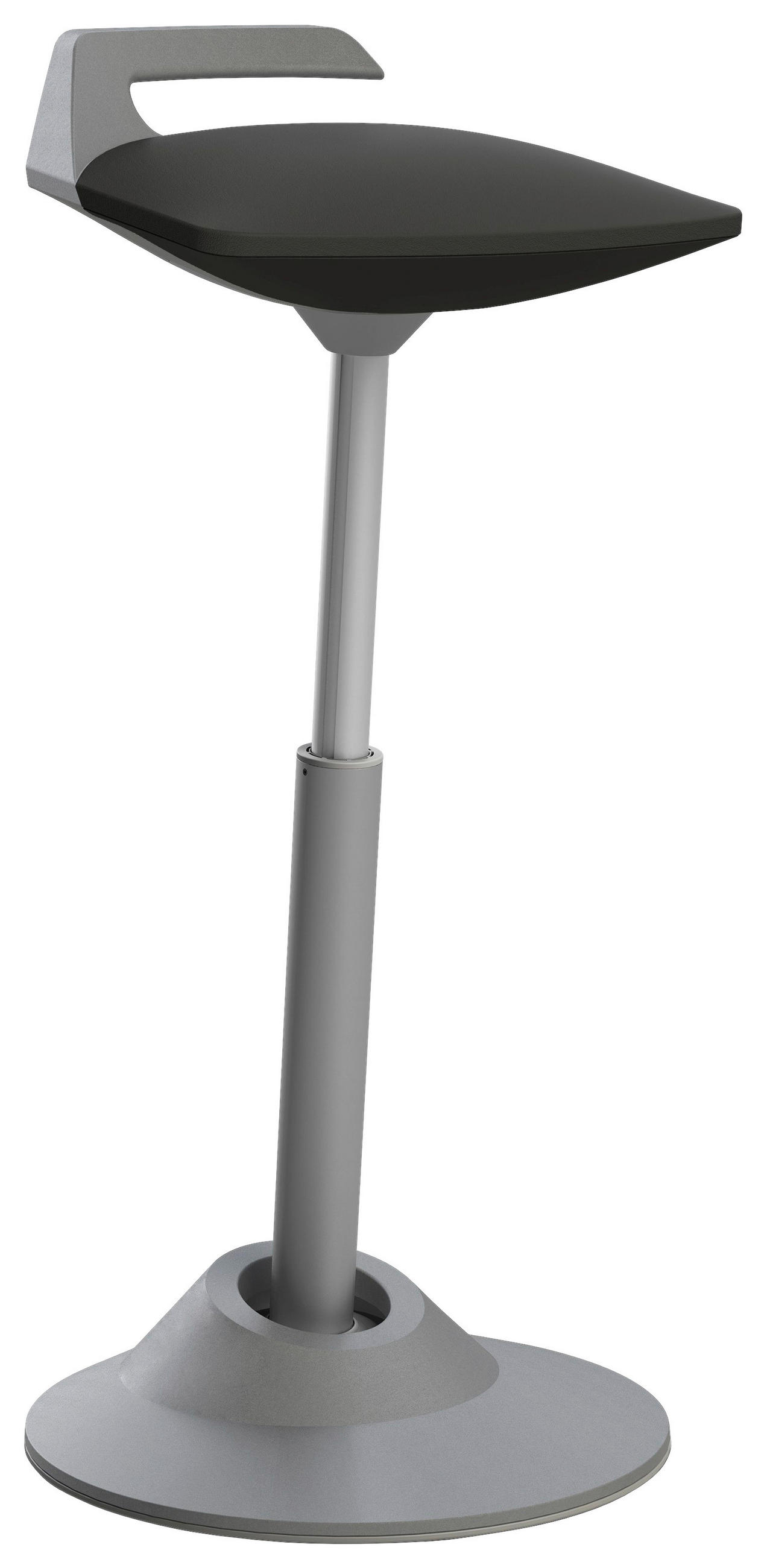 BÜROHOCKER 38/51-84/38 cm  - Schwarz/Grau, Basics, Textil/Metall (38/51-84/38cm) - Aeris