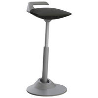BÜROHOCKER Grau, Schwarz  - Schwarz/Grau, Basics, Textil/Metall (38/51-84/38cm) - Aeris