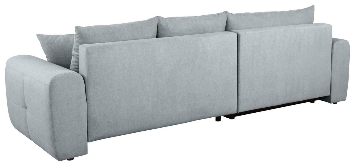 ECKSOFA in Velours Grau  - Schwarz/Grau, Konventionell, Kunststoff/Textil (168/298cm) - Carryhome