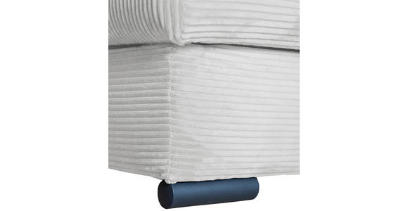 ECKSOFA Perlmutt Cord Zierkissen, Rückenkissen, Bettkasten, Schlaffunktion, Rücken echt, Liegefläche im Originalstoff  - Perlmutt/Schwarz, KONVENTIONELL, Textil/Metall (258/168cm) - Carryhome