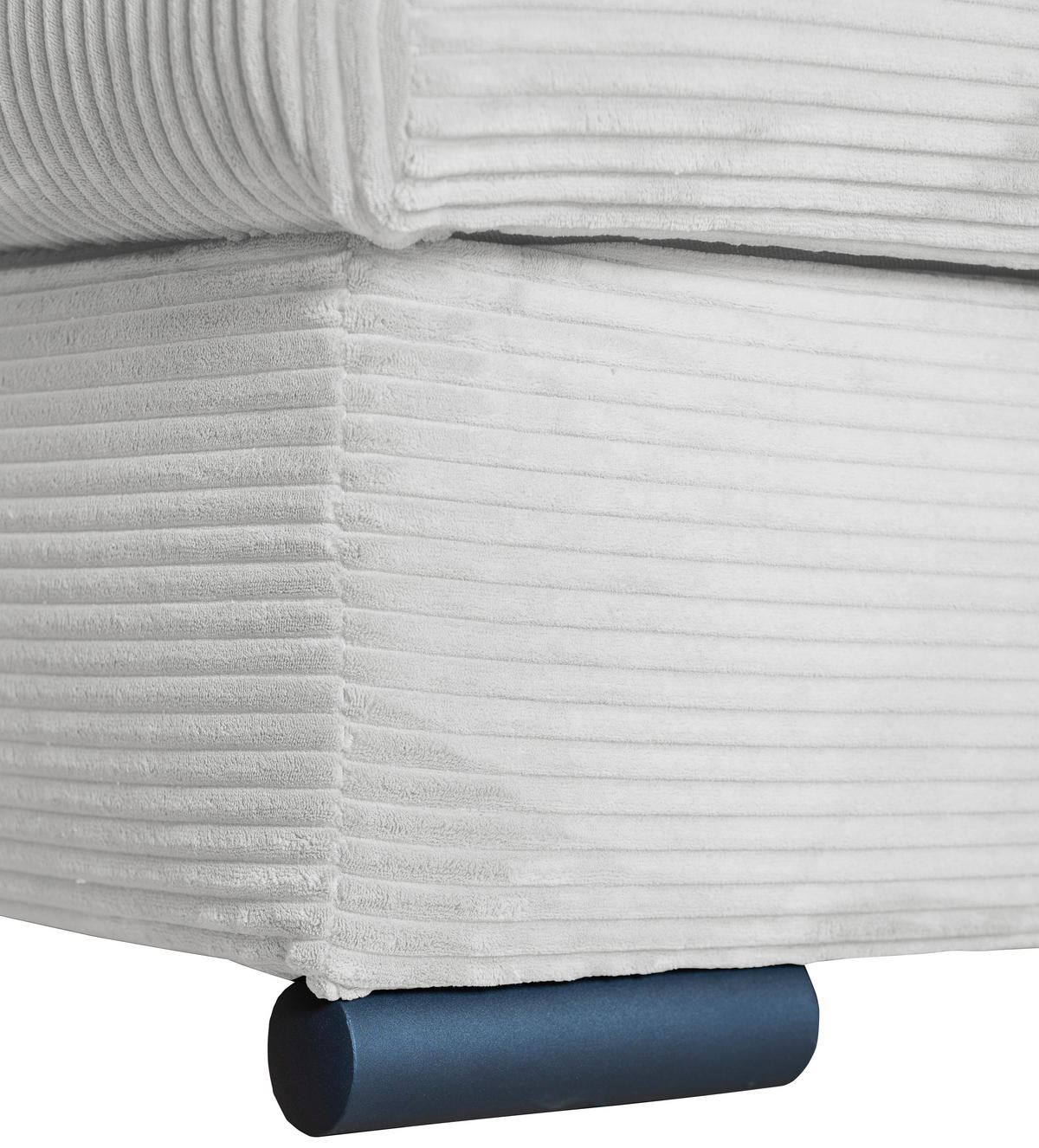 ECKSOFA Perlmutt Cord Zierkissen, Rückenkissen, Bettkasten, Schlaffunktion, Rücken echt, Liegefläche im Originalstoff  - Perlmutt/Schwarz, KONVENTIONELL, Textil/Metall (258/168cm) - Carryhome